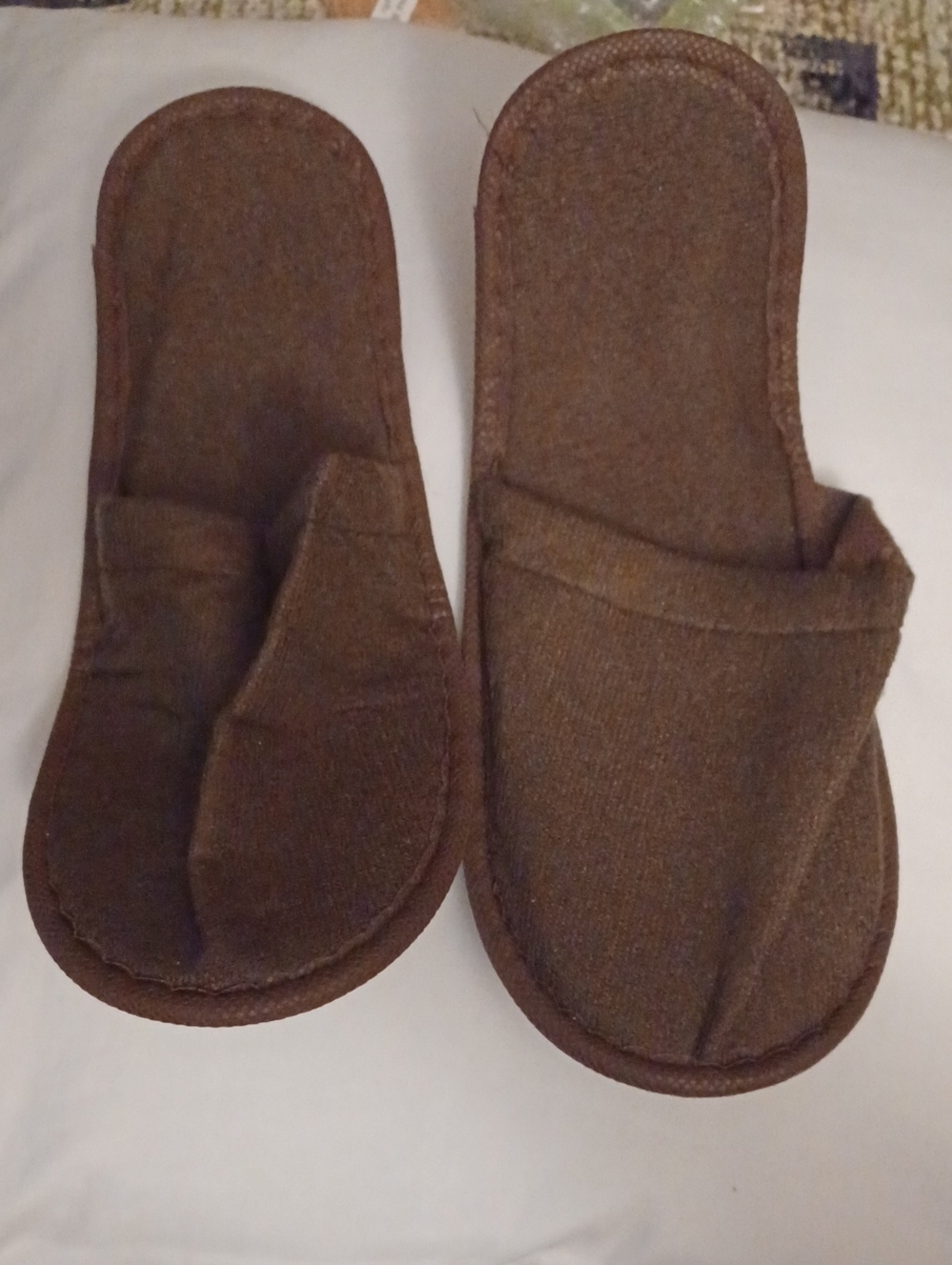 4/$30 New Darker Brown Cozy Open-Back Slippers - O/S (Travel)